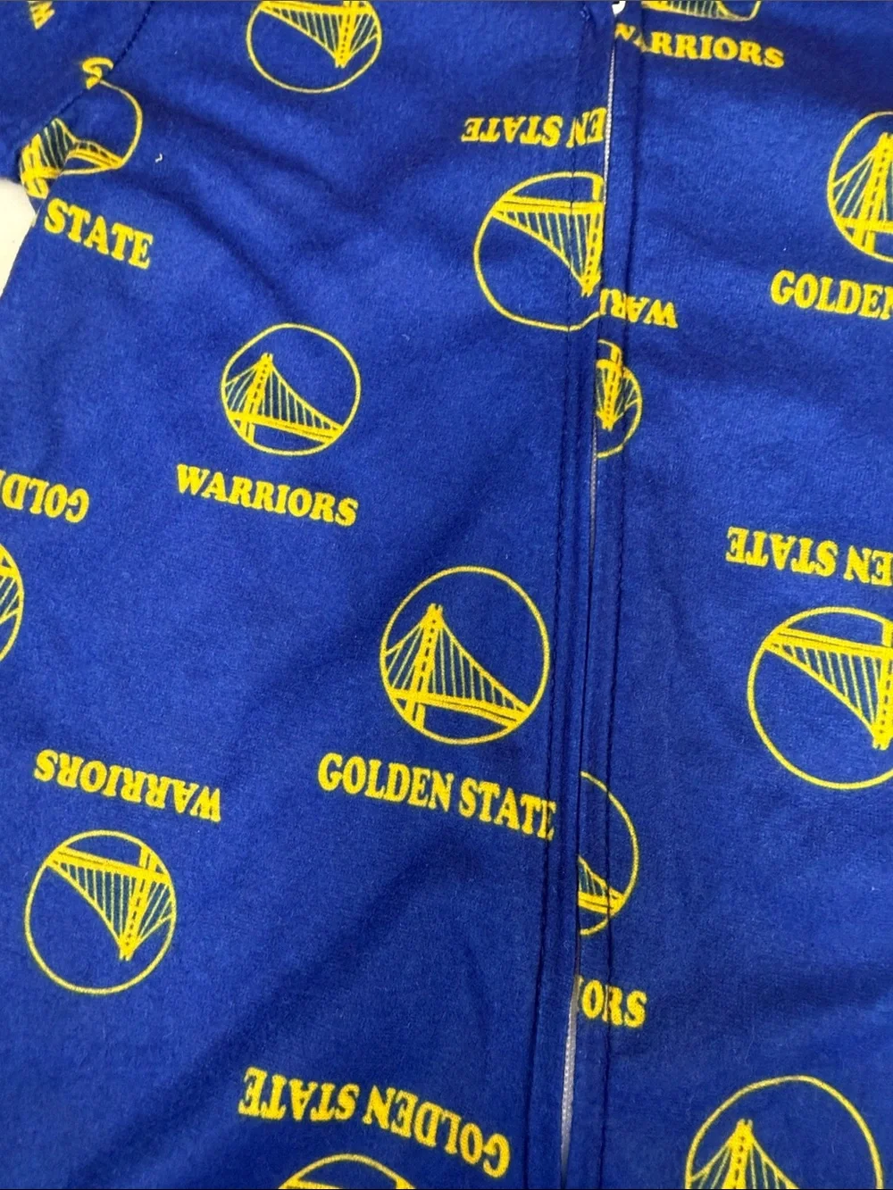 Golden State Warriors Kids Blue & Yellow One-Piece Sleep Suit size 6-9 months